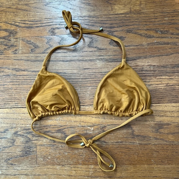 Vitamin A Swim Gia Reversible Triangle Top - Amber EcoRib - Picture 3 of 3